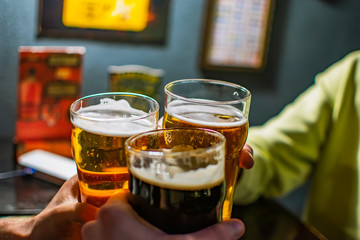 glass of beer in a bar