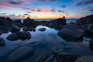 Obraz premium Beautiful sunset on the beach, pilai beach, phang nga , southern Thailand