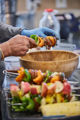 Backyard Cooking on the grill healthy food barbecue kebab