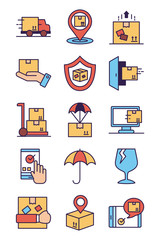 bundle of delivery service icons