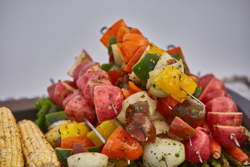 Backyard Cooking on the grill healthy food barbecue kebab