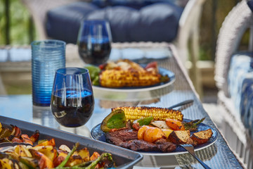 Backyard Cooking on the grill healthy food barbecue kebab