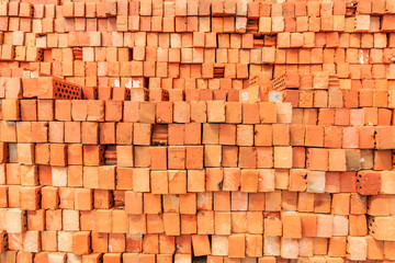 Yellow brick wall background texture.