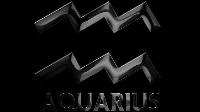 3d Glossy illustration video of the Zodiac Sign Aquarius