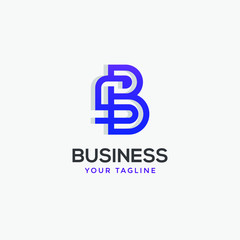 Creative Letter B monogram Logo design vector template Linear. Type Character Symbol Logotype.