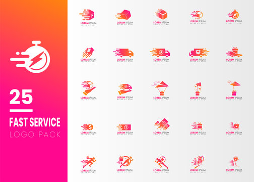 Fast delivery service logo icon template design. EXPRESS CONCEPT. Vector illustration.