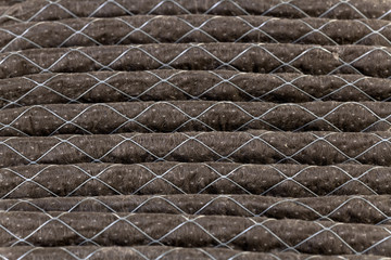 Close up of home air filter showing the dirt and particle cause bacteria inflection and sickness.