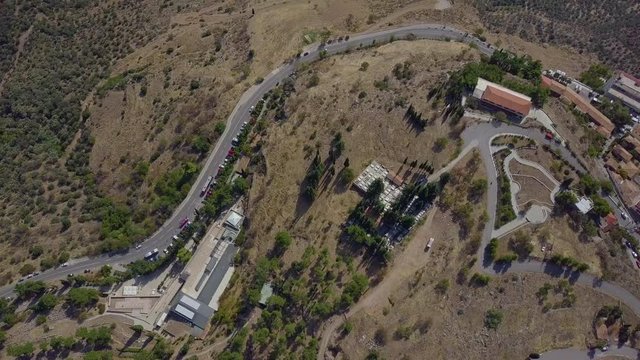 Aerial view of Delfos ruins in Greece