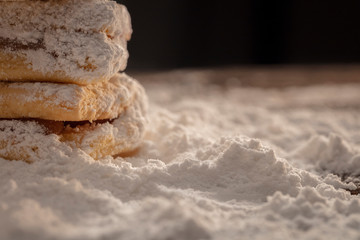 Close up of Cookies With Powdered Sugar