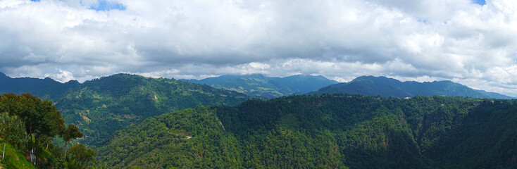 Fototapeta na wymiar Green mountainous landscape of Zacatlan
