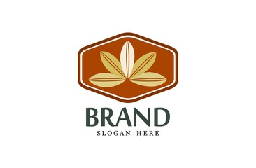  Leaf logo, free hand vector leaf, leaf with frame and brand