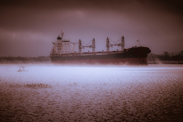Cargo Container Ship Sails into a Ghastly Encounter