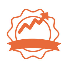 seal with price hike arrow up infographic line style