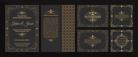 collection Invitation card vector design vintage style © Zein Republic Studio