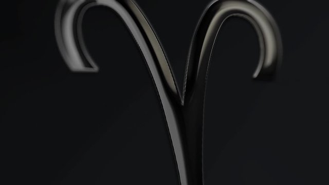 3d Glossy illustration video of the Zodiac Sign Aries