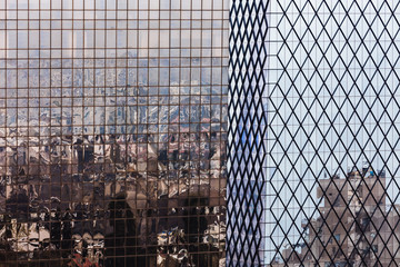 Reflective glass windows on a building