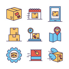 bundle of delivery service icons
