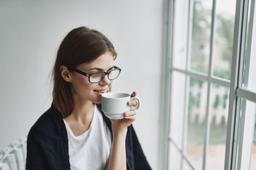 young businesswoman drinking coffee