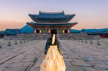 Fotobehang Gyeongbok palace in Seoul City, South Korea © CJ Nattanai