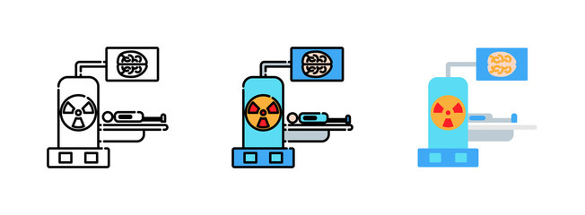 X-ray machine icon set isolated on white background for web design