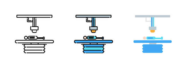 X-ray machine icon set isolated on white background for web design