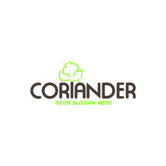 Creative Fresh Coriander Logo Design, Vector