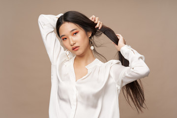 Fototapeta premium young woman listening music