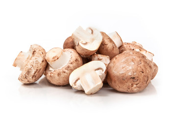 Crimini Mushroom on a White Background