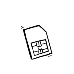 hand drawn doodle simcard illustration icon isolated