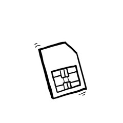 hand drawn doodle simcard illustration icon isolated