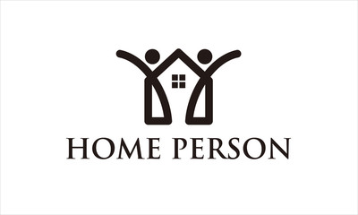 COMBINATION LOGO FROM HOME AND PERSON LOGO DESIGN CONCEPT