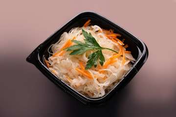 Cabbage in marinade salad view