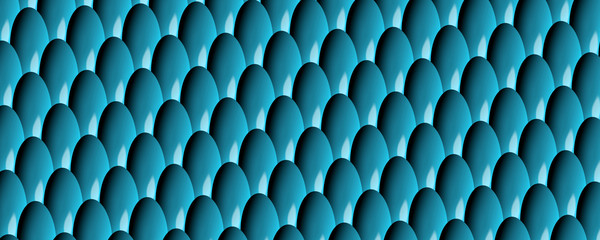 Fototapeta premium Bright blue geometric pattern. Volume seamless symmetrical background