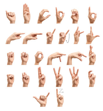 The alphabet using American Sign Language