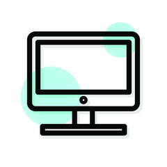 Computer monitor line icons. Stroke vector elements for trendy and modern design. Vector line icons isolated on a white background. Vector illustration