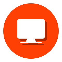 Fototapeta premium Computer monitor flat icons. Stroke vector elements for trendy and modern design. Vector flat icons isolated on a white background. Vector illustration