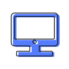 Computer monitor solid and line icons. Stroke vector elements for trendy and modern design. Vector line icons isolated on a white background. Vector illustration