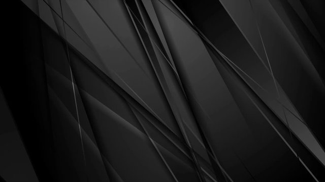 Black glossy stripes abstract tech corporate motion background. Seamless loop. Video animation Ultra HD 4K 3840x2160