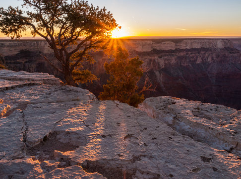 Sunset Over Mohave Point From Hopi Point, South Rim,Grand Canyon National Park, Arizona, USA