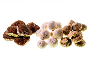 Delicious Japanese Mochi sweets isolated against a white background