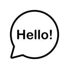 hello bubble talk icon vector