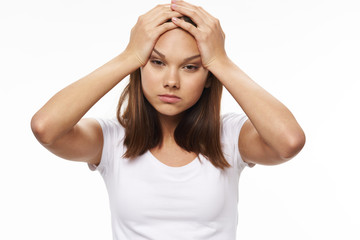 young woman with headache