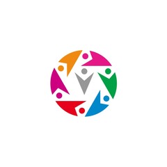 Obraz premium colorful group of people vector logo design template.-vector illustrations