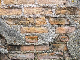 Old brick and cement wall background