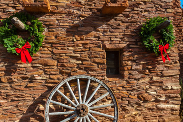 Obraz premium The Hopi House Decorated For The Christmas Holidays, Grand Canyon Village, South Rim, Grand Canyon National Park, Arizona, USA