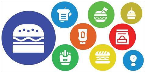 Modern Simple Set of hamburger Vector filled Icons