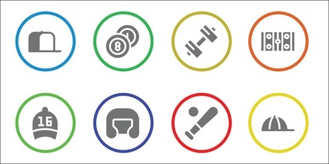 Modern Simple Set of baseball Vector filled Icons