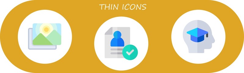 Modern Simple Set of thin Vector flat Icons