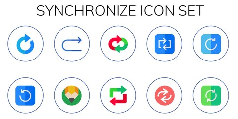 synchronize icon set