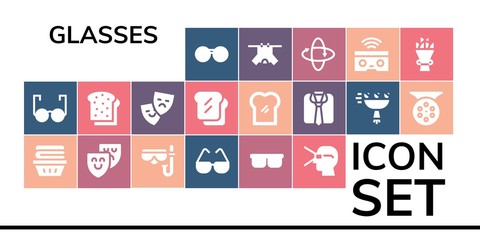 glasses icon set